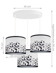 Lampa sufitowa do pokoju piłkarza Mundial 3xE27