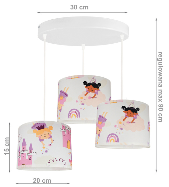 Lampa wisząca do pokoju dziewczynki Wróżki 3