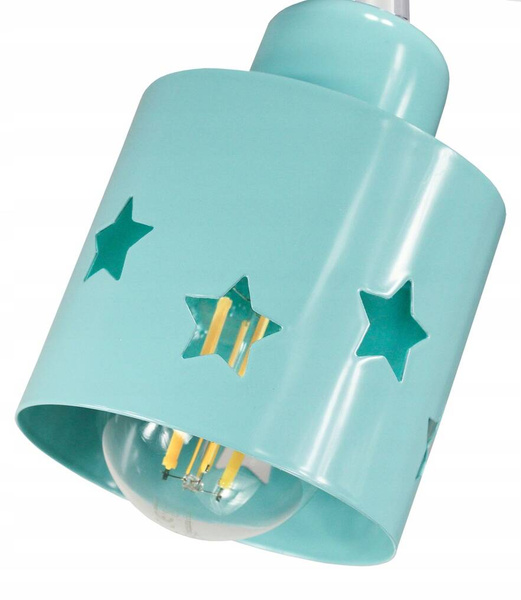 Lampa sufitowa do pokoju dziecka 3-punktowa miętowa Star 3xE27 Led 
