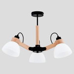 Lampa sufitowa DANTONA drewno/czarny/biały śr. 60cm
