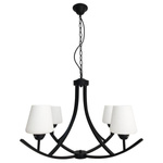Lampa wiszącza czarno-biała żyrandol 4x60W E27 Londyn 34-38838