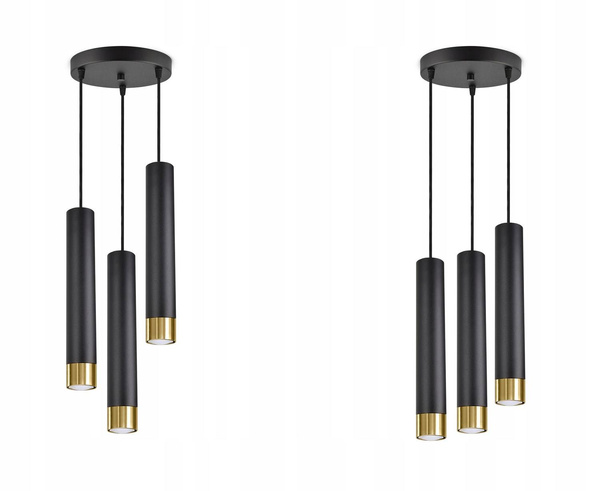 Lampa wisząca spot czarno-złoty 3 xGU10