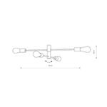 Plafon wewnętrzny loftowy ROTOR IV E27 60W dł. 83cm | czarny