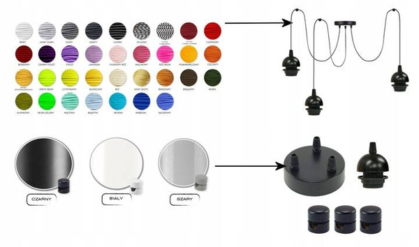 Lampa sufitowa do pokoju dziecka typu pająk Walec Spyder 3