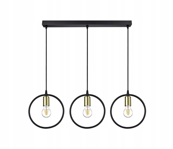 Nowoczesna lampa wisząca Ring złoty miedź chrom 3xE27