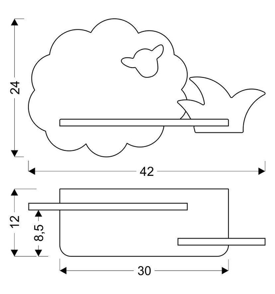 Lampa kinkiet półeczka 5W LED 4000K IQ Kids Sheep szary+zielony 21-84811