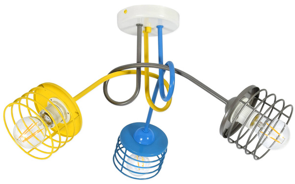 Lampa sufitowa do pokoju dziecięcego kolorowa Edison Koszyk 3