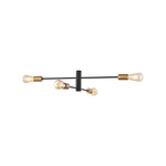 Plafon wewnętrzny loftowy ROTOR IV E27 60W dł. 83cm | czarny