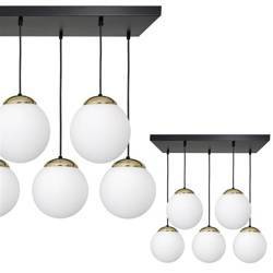 Nowoczesna lampa wisząca prostokąt SPARTA BLACK / GOLD MLP6501