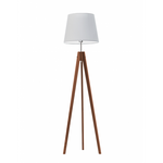 Podłogowa lampa drewniana do pokoju dziecka ARUBA brązowy klosz.