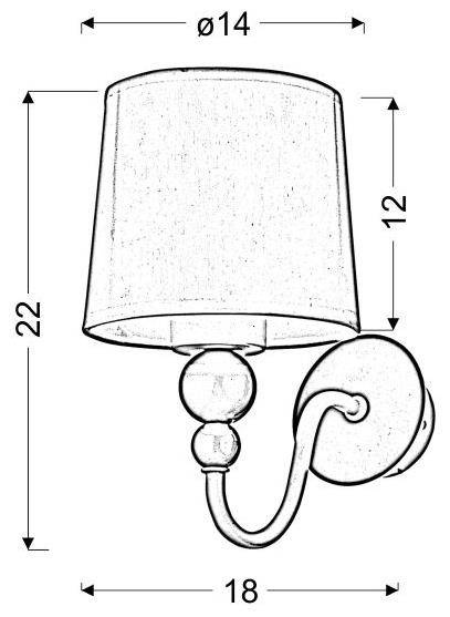 Lampa ścienna kinkiet 1X60W E27 biały BEBE 21-39163