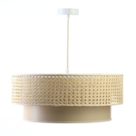 Lampa w stylu Boho  Rotang z naturalnego ratanu, beżowa- średnica 40 cm 