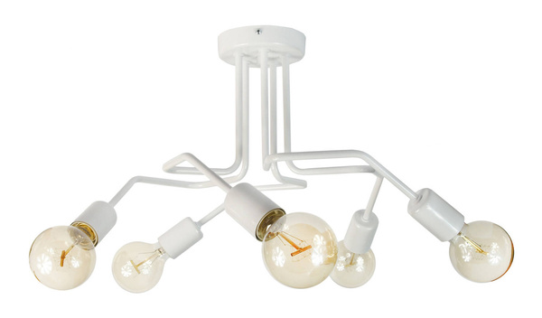 Lampa sufitowa do pokoju dziecka biała w stylu loft Vanessa 5xE27