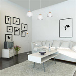 Lampa wisząca nowoczesna zwis listwa kula DAMA III biały szer. 64cm