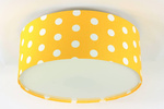 Plafon dziecięcy żółty w białe grochy średnica 60cm