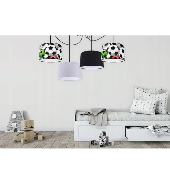 Lampa do pokoju dziecięcego z motywem piłki nożnej typ pająk Mix 5xE27 led