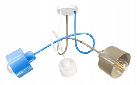 Lampa sufitowa do pokoju dziecka kolorowa Edison Loft 3xE27