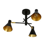 Lampa sufitowa czarno-złota mat regulowana 3x40W Less 33-70975