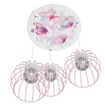 Lampa sufitowa do pokoju dziewczynki Motylki Koszyk 3xE27