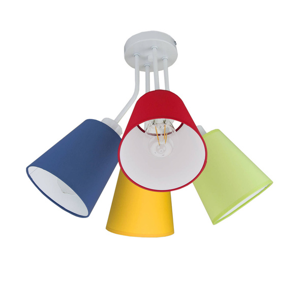 Lampa sufitowa do pokoju dziecka kolorowe abażury Bloom 4xE27 Led 