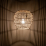 Lampa wisząca HAITI S śr. 43cm E27 | naturalne drewno/biały
