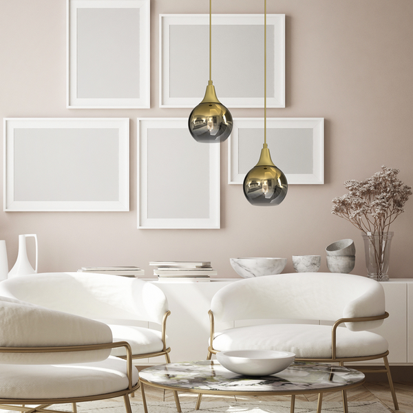 Lampa wisząca MONTE GOLD, 15 cm, MLP8401, złoty/dymiony, 1x60W E27