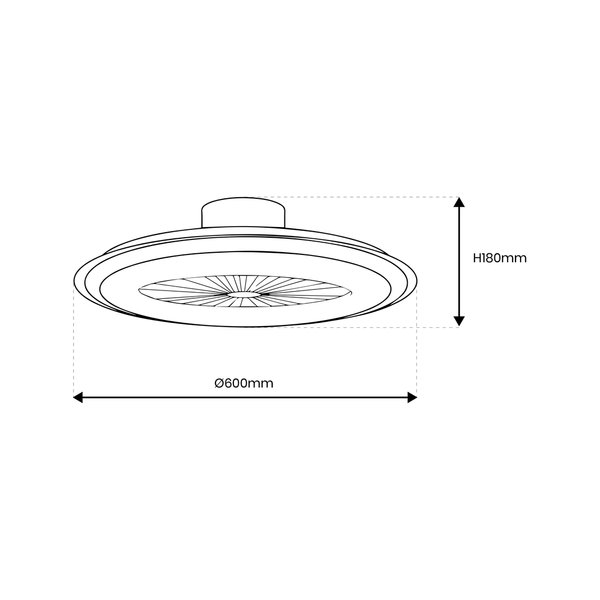 plafon lampa sufitowa LED ZONDA BLACK 48W z wentylatorem oraz funkcją ściemniania 