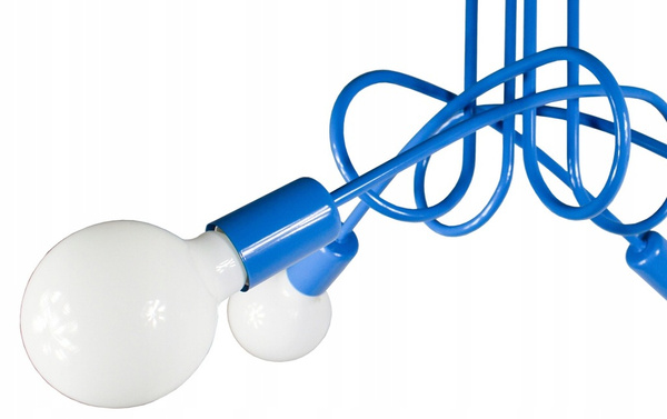 Lampa sufitowa do pokoju chłopca i dziewczynki niebieska Tęczowy Zawijas 4xE27 Led 