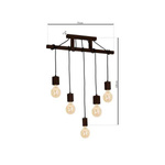 Lampa Wisząca JACK, MLP4361, orzech, 5x60W E27