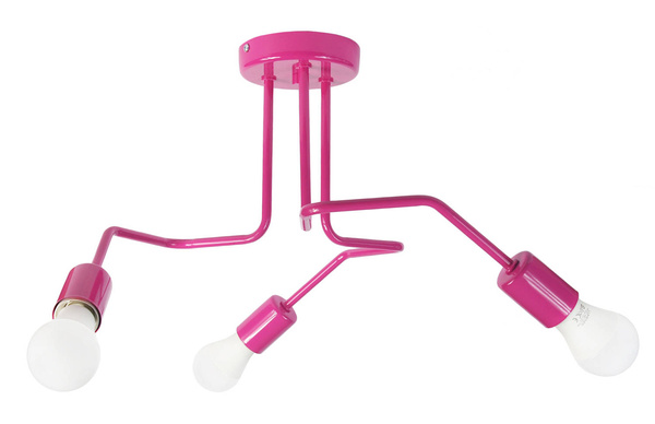 Lampa sufitowa do pokoju dziewczynki potrójna różowa w stylu loft Vanessa 3xE27