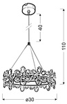 Żyrandol z kryształkami LED 14W 30cm Arvin 31-69702