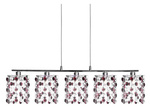 Lampa wisząca burgund + kryształki 5xG9 Classic 35-97029