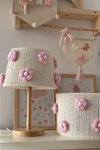 Lampa wisząca do pokoju dziewczynki w stylu Boho Kwiatki Różowe 45 cm