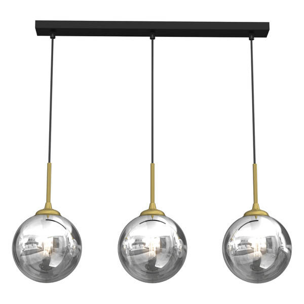 Stylowa lampa wisząca REFLEX MLP8415, czarny/złoty, 3x40W E14
