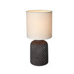 Lampa gabinetowa/stołowa/nocna INER 41-79862 ceramiczna brązowa/abażur biały 1x40W E14