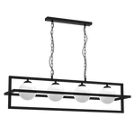 Lampa wisząca DIEGO, MLP8570, czarna z białymi kloszami, 4x40W E14