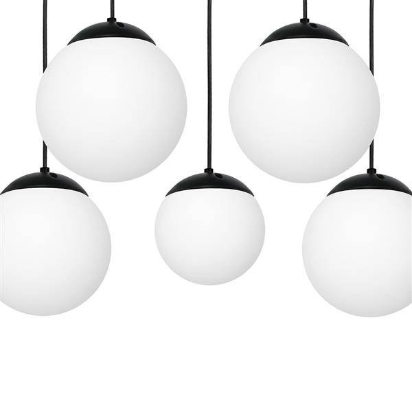 Nowoczesna lampa wisząca prostokąt LIMA BLACK 5xE14 MLP6525