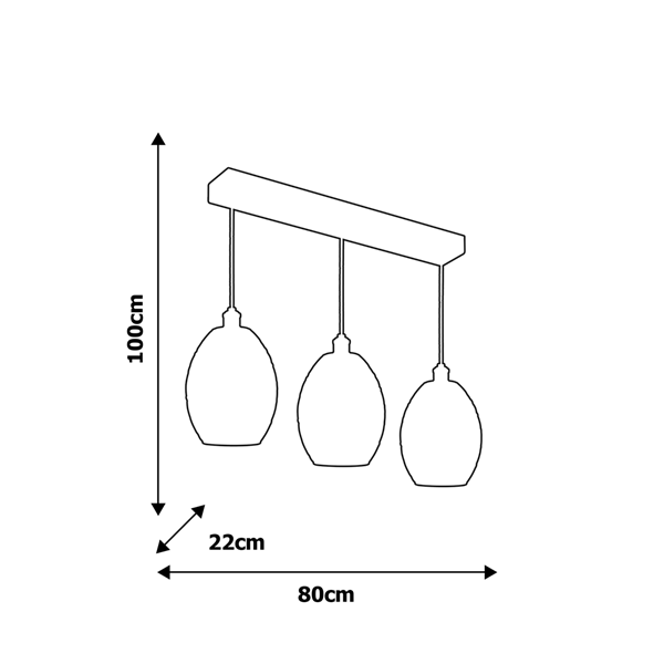 Nowoczesna lampa wisząca listwa BELIZE chrom ML5487