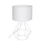 Lampa stołowa z abażurem druciana ALMA biały śr. 25cm