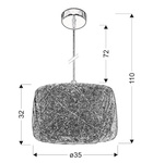 LAMPA SUFITOWA WISZĄCA CANDELLUX PANDA 31-51141   E27 KREMOWY