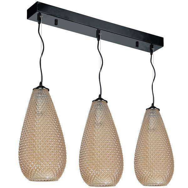 Lampa wisząca listwa kropla PETRA bursztynowy ML5483