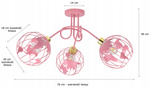  Lampa sufitowa do pokoju dziewczynki różowa Zakręcony Globus 3XE27 Led  