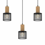 Lampa wisząca SOBRESA 3xE27 | Czarna