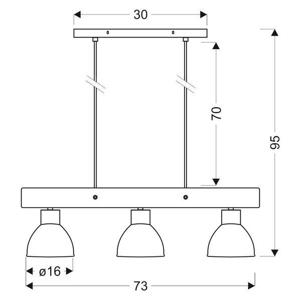 Lampa wisząca Candellux Vario 33-73471 3xE27 czarna