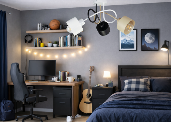 Lampa sufitowa do pokoju młodzieżowego kolorowa Zakręcony Kubeczek 3xE27 Led 