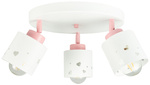 Lampa sufitowa do pokoju dziewczynki biało różowa serca 3xE27