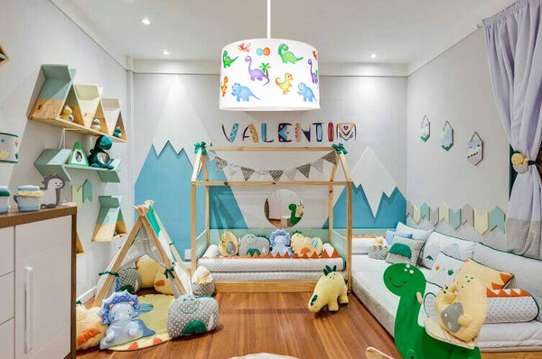 Lampa sufitowa do pokoju dziecka  nowoczesna z dinozaurami  Pająk Dino 4xE27 LED