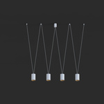 Lampa wisząca nad wyspę MORE TONE IV regulowana 4x GU10 10W | biały złoty