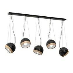 Lampa wisząca nowoczesna zwis kula OVAL V czarny szer. 120cm