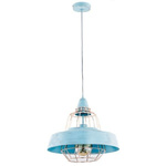 Nowoczesna lampa TAMARIS niebieska śr. 40cm